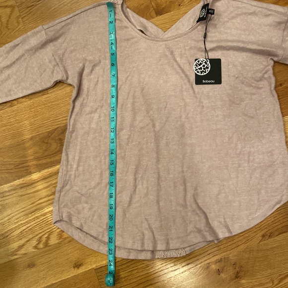 NWT Bobeau Crisscross Back 3/4 Sleeve Top in Adobe Rose - Picture 4 of 8